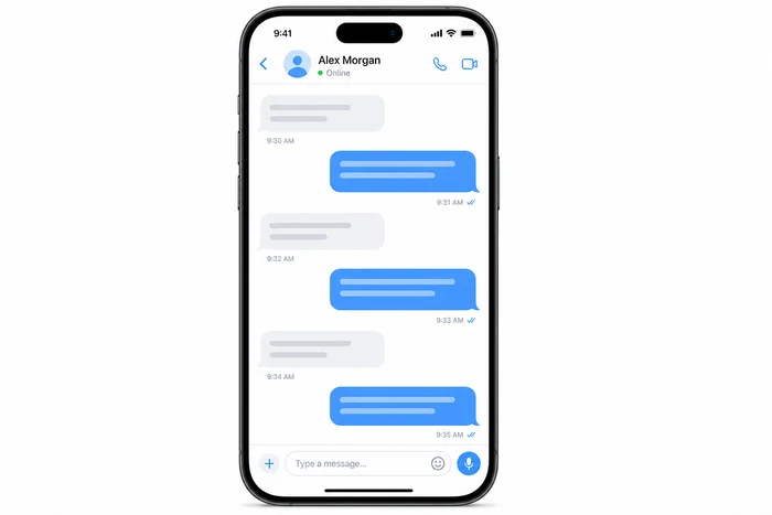 Telegram Chat-Oberfläche mit Funktionen