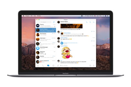 Telegram für macOS – Screenshot der Oberfläche